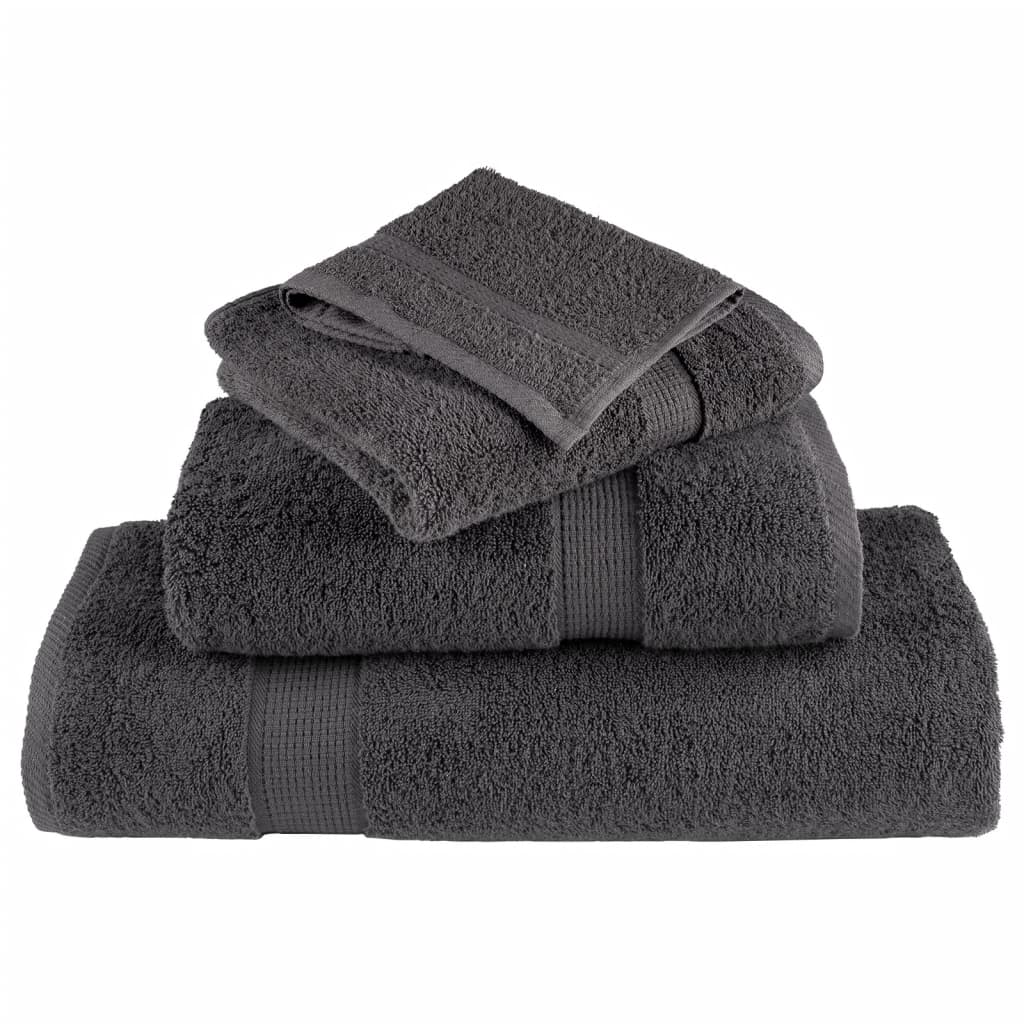 Premium Sauna Towels "SOLUND" 4 pcs Anthracite 80x200 cm 600 gsm