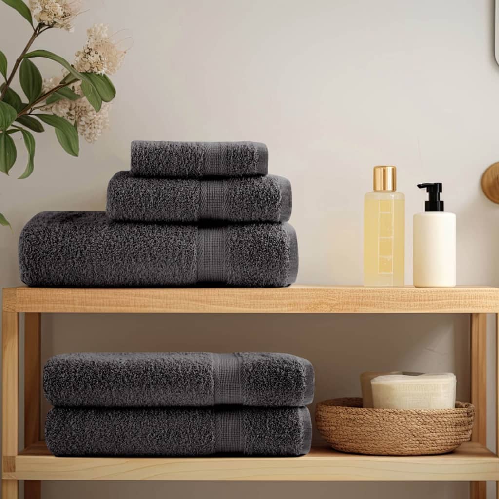 Premium Towels "SOLUND" 2 pcs Anthracite 100x200 cm 600 gsm