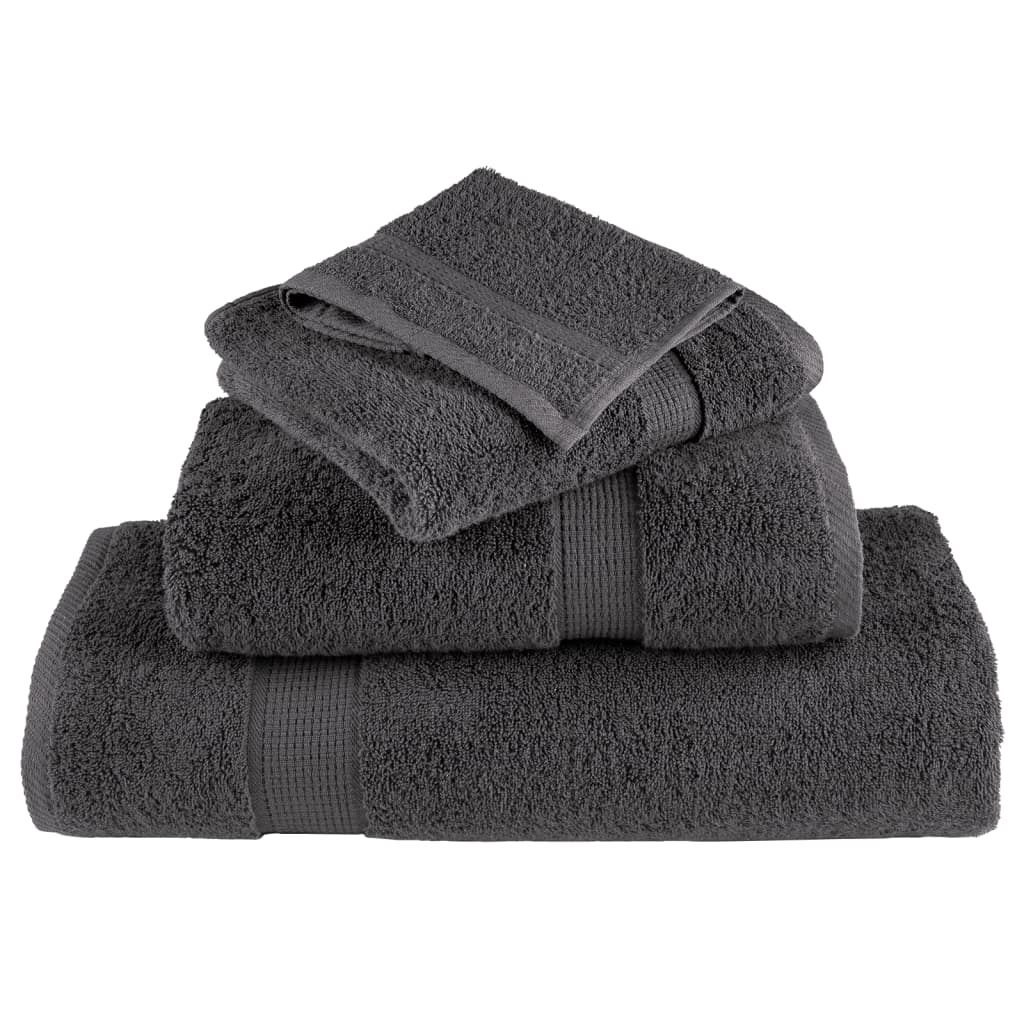 Premium Towels "SOLUND" 2 pcs Anthracite 100x200 cm 600 gsm