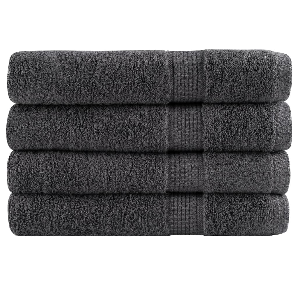 Premium Towels "SOLUND" 4 pcs Anthracite 100x200 cm 600 gsm