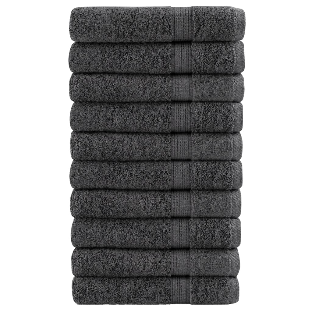 Premium Towels "SOLUND" 10 pcs Anthracite 100x200 cm 600 gsm
