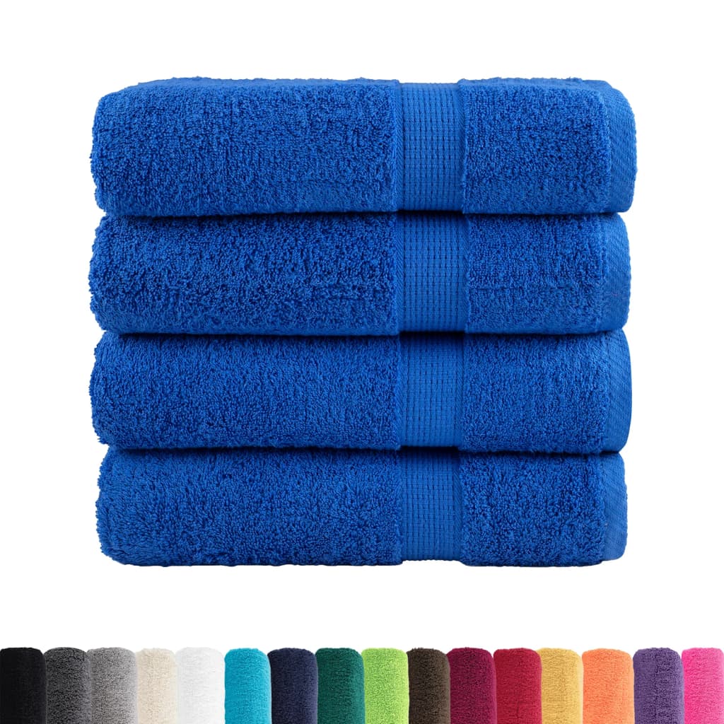Premium Bath Towels "SOLUND" 4 pcs Blue 100x150 cm 600 gsm