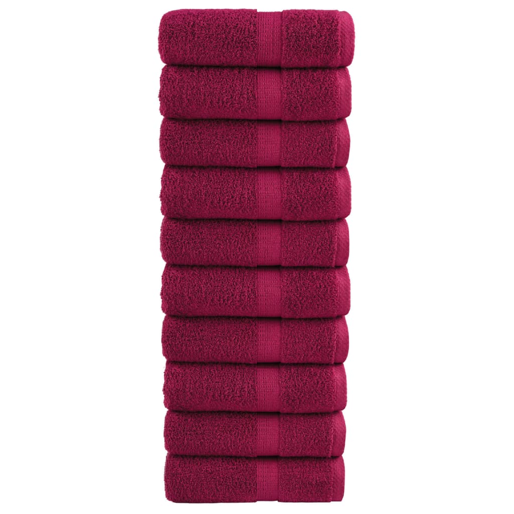 Premium Guest Towels "SOLUND" 10 pcs Bordeaux 30x50 cm 600 gsm