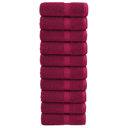 Premium Guest Towels "SOLUND" 10 pcs Bordeaux 30x50 cm 600 gsm