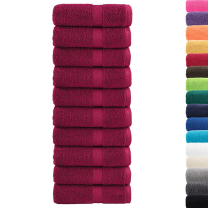 Premium Guest Towels "SOLUND" 10 pcs Bordeaux 30x50 cm 600 gsm