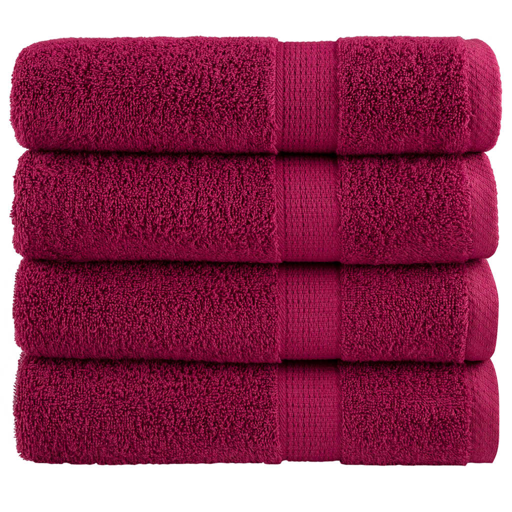 Premium Hand Towels "SOLUND" 4 pcs Bordeaux 50x100 cm 600 gsm