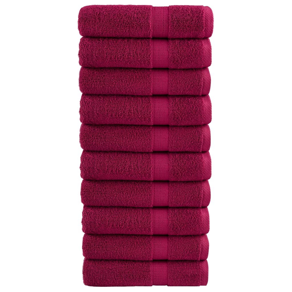 Premium Hand Towels "SOLUND" 10 pcs Bordeaux 50x100 cm 600 gsm