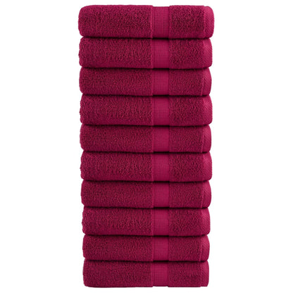 Premium Hand Towels "SOLUND" 10 pcs Bordeaux 50x100 cm 600 gsm
