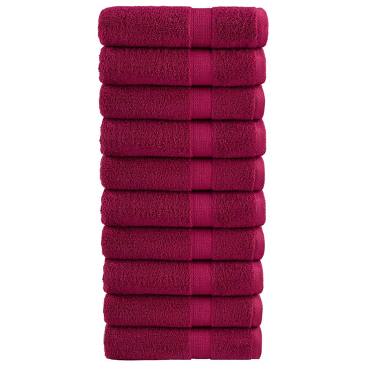 Premium Hand Towels "SOLUND" 10 pcs Bordeaux 50x100 cm 600 gsm
