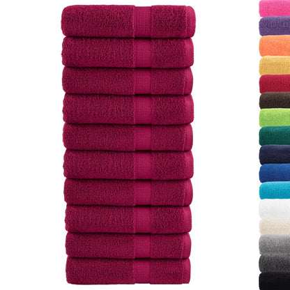 Premium Hand Towels "SOLUND" 10 pcs Bordeaux 50x100 cm 600 gsm