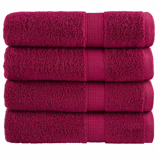 Premium Shower Towels "SOLUND" 4 pcs Bordeaux 70x140 cm 600 gsm