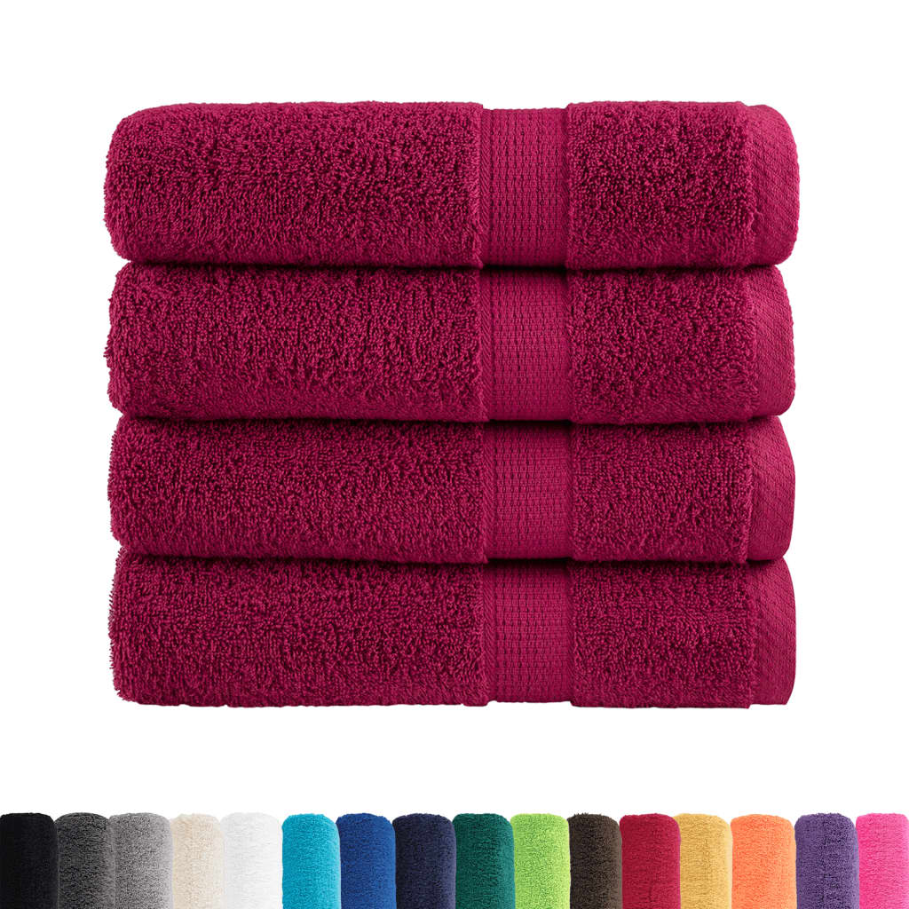 Premium Shower Towels "SOLUND" 4 pcs Bordeaux 70x140 cm 600 gsm