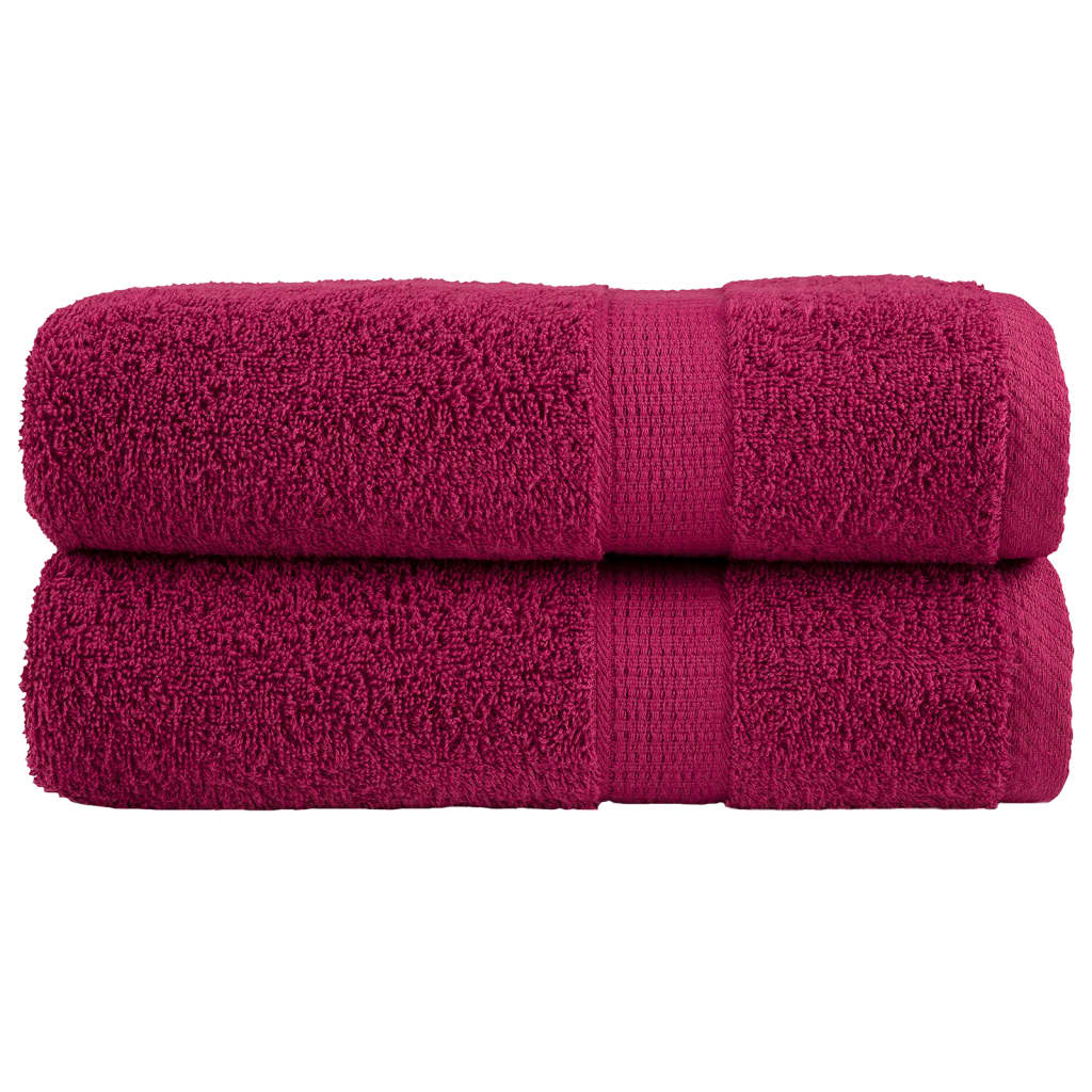 Premium Bath Towels "SOLUND" 2 pcs Bordeaux 100x150 cm 600 gsm