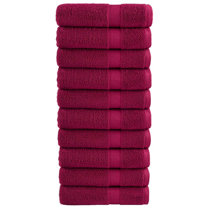 Premium Bath Towels "SOLUND" 10 pcs Bordeaux 100x150 cm 600 gsm
