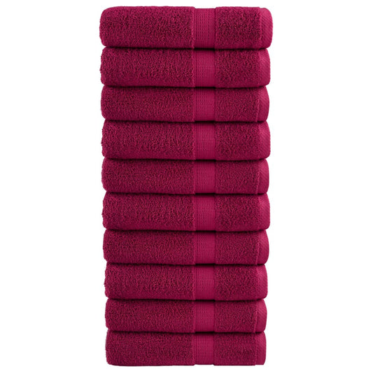 Premium Bath Towels "SOLUND" 10 pcs Bordeaux 100x150 cm 600 gsm
