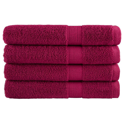 Premium Sauna Towels "SOLUND" 4 pcs Bordeaux 80x200 cm 600 gsm