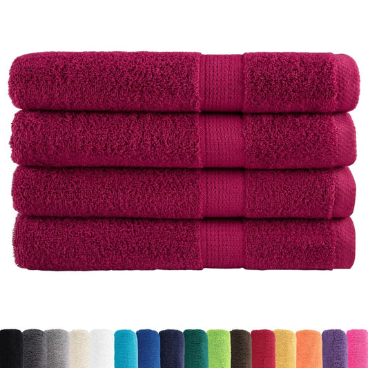 Premium Sauna Towels "SOLUND" 4 pcs Bordeaux 80x200 cm 600 gsm