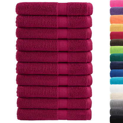Premium Sauna Towels "SOLUND" 10 pcs Bordeaux 80x200 cm 600 gsm