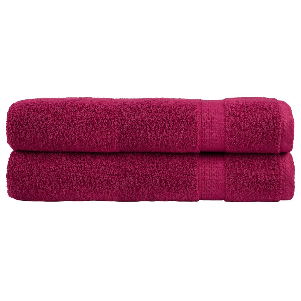 Premium Towels "SOLUND" 2 pcs Bordeaux 100x200 cm 600 gsm