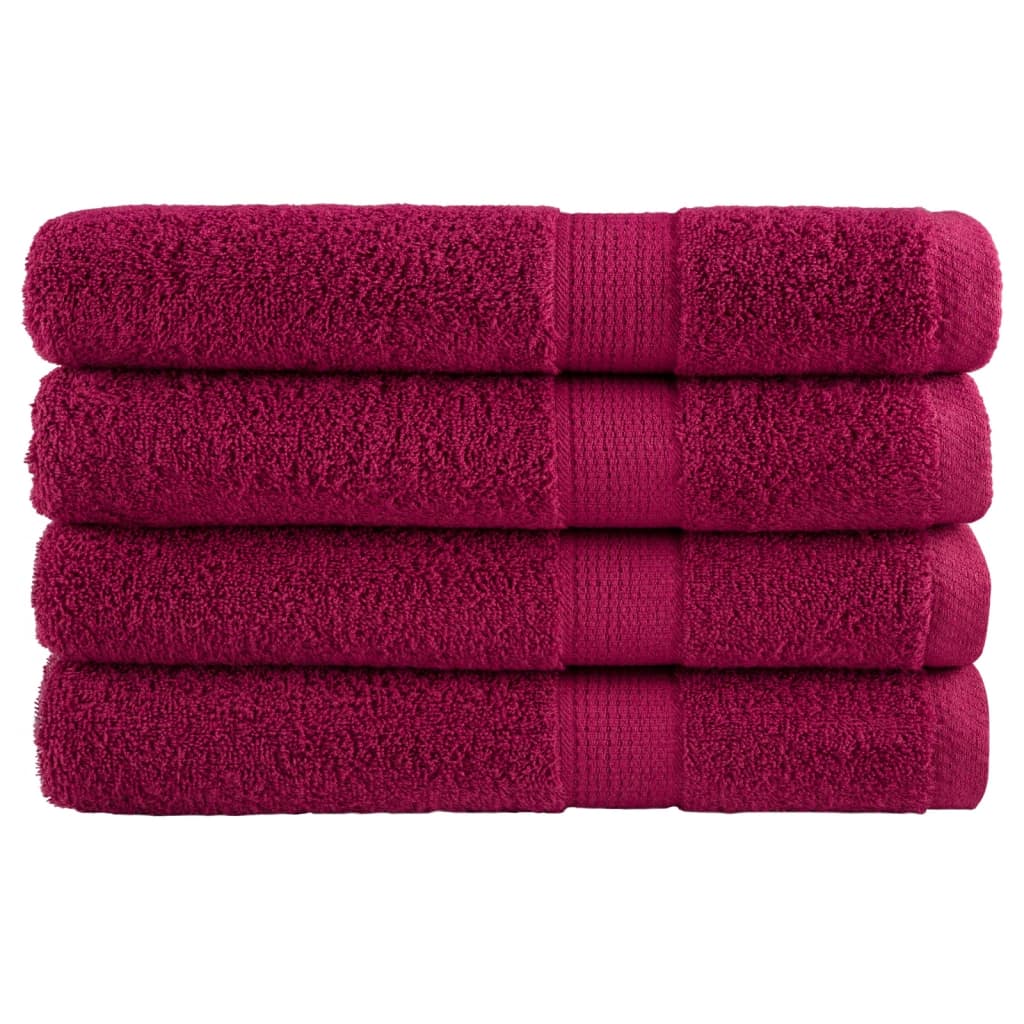 Premium Towels "SOLUND" 4 pcs Bordeaux 100x200 cm 600 gsm