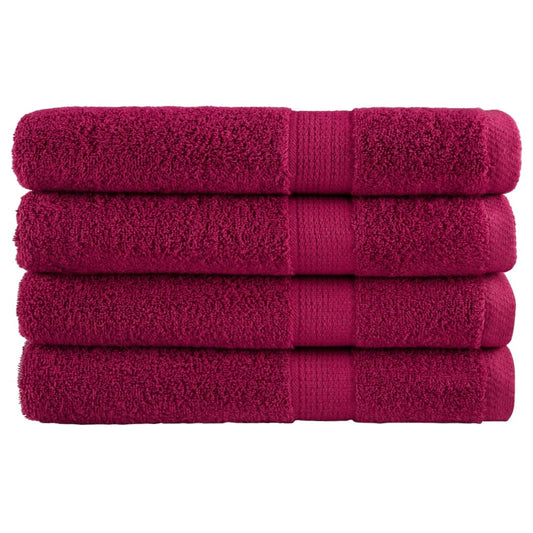 Premium Towels "SOLUND" 4 pcs Bordeaux 100x200 cm 600 gsm