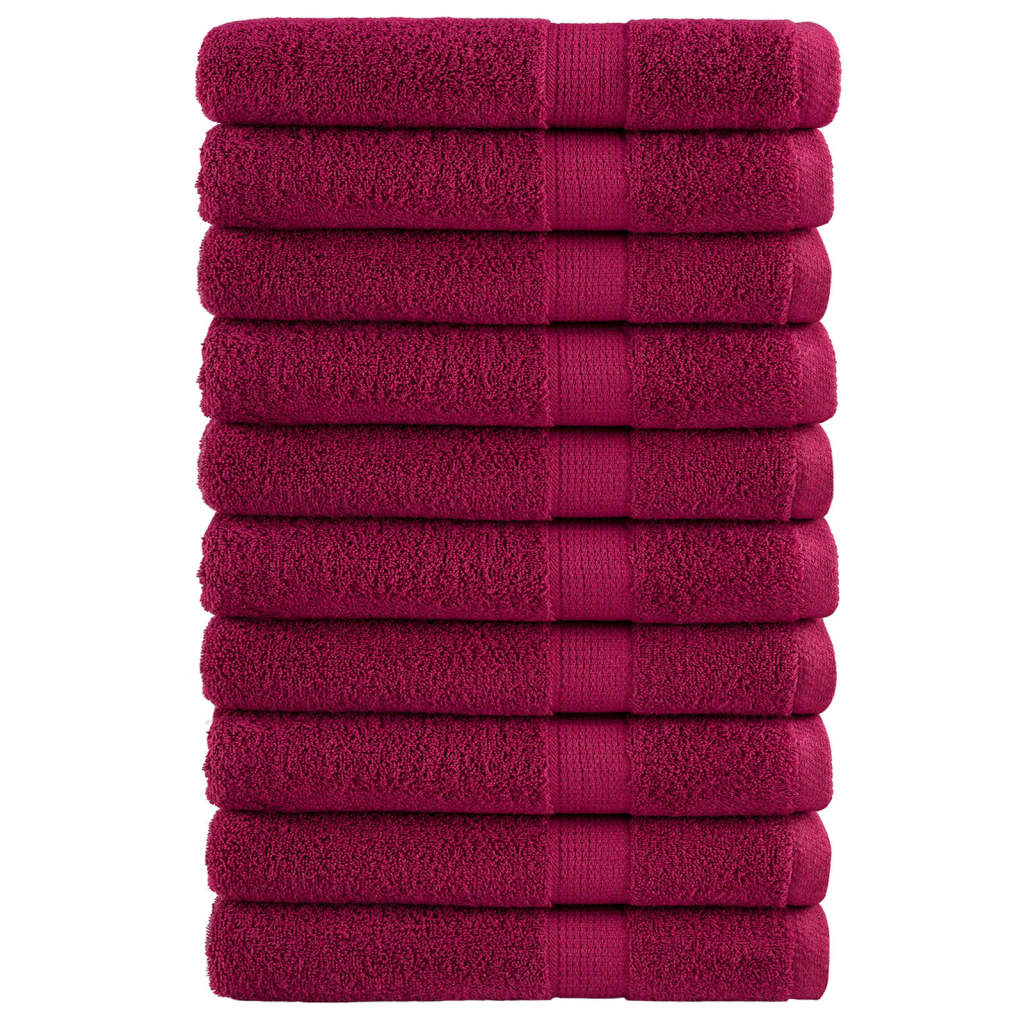 Premium Towels "SOLUND" 10 pcs Bordeaux 100x200 cm 600 gsm