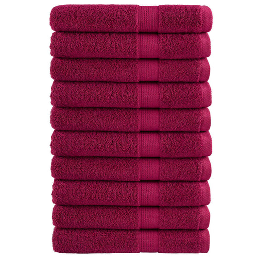 Towel | Set of 10 | Bordeaux | 100% ring-spun cotton | XXL | Towel
