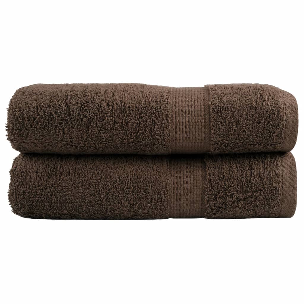 Premium Hand Towels "SOLUND" 2 pcs Brown 50x100 cm 600 gsm