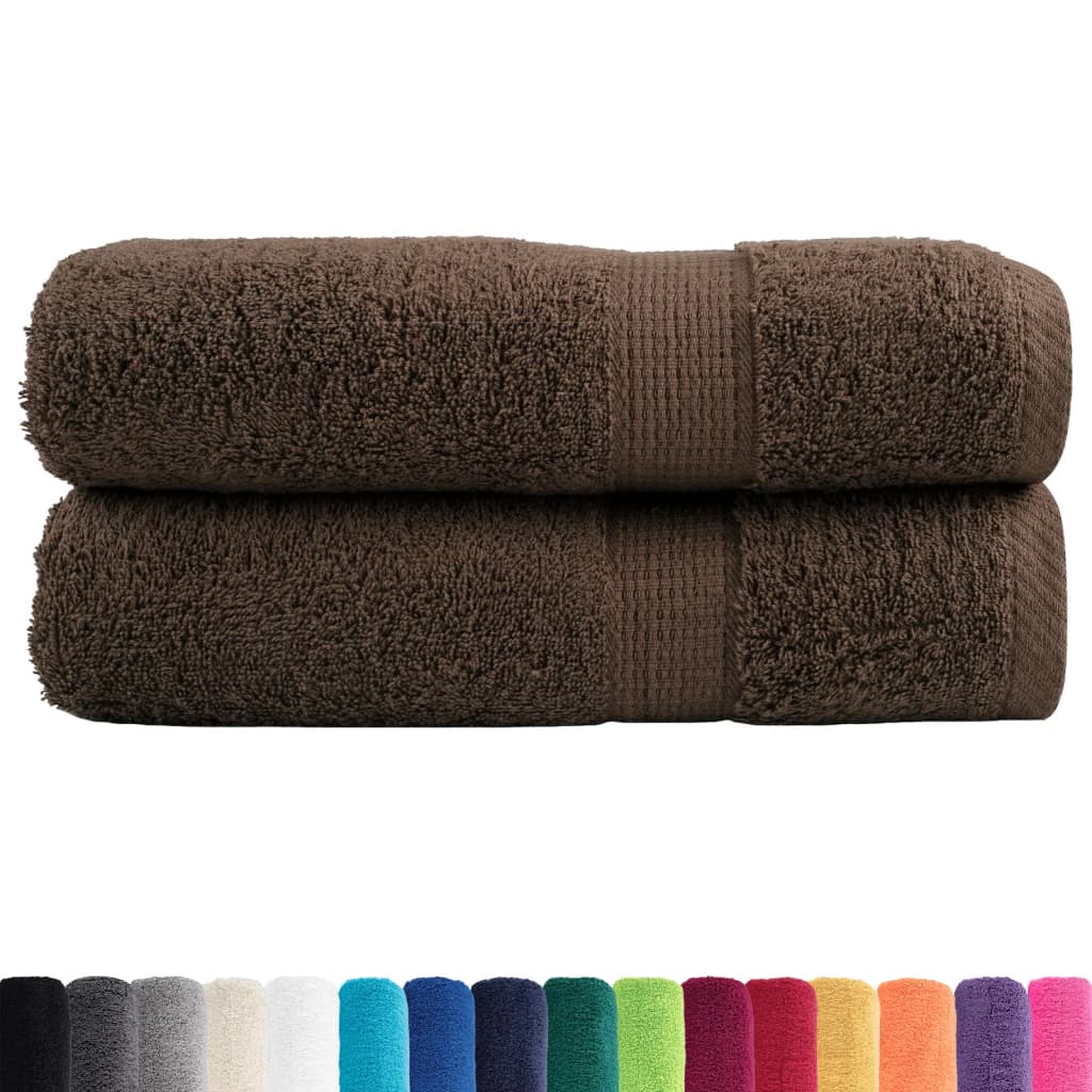Premium Hand Towels "SOLUND" 2 pcs Brown 50x100 cm 600 gsm