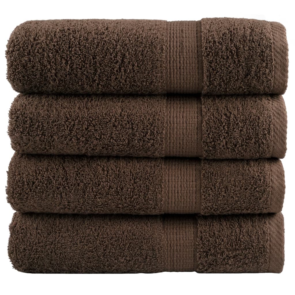 Premium Hand Towels "SOLUND" 4 pcs Brown 50x100 cm 600 gsm