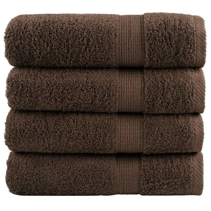 Premium Hand Towels "SOLUND" 4 pcs Brown 50x100 cm 600 gsm