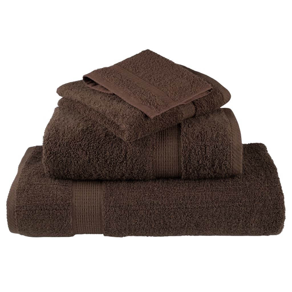 Premium Hand Towels "SOLUND" 10 pcs Brown 50x100 cm 600 gsm