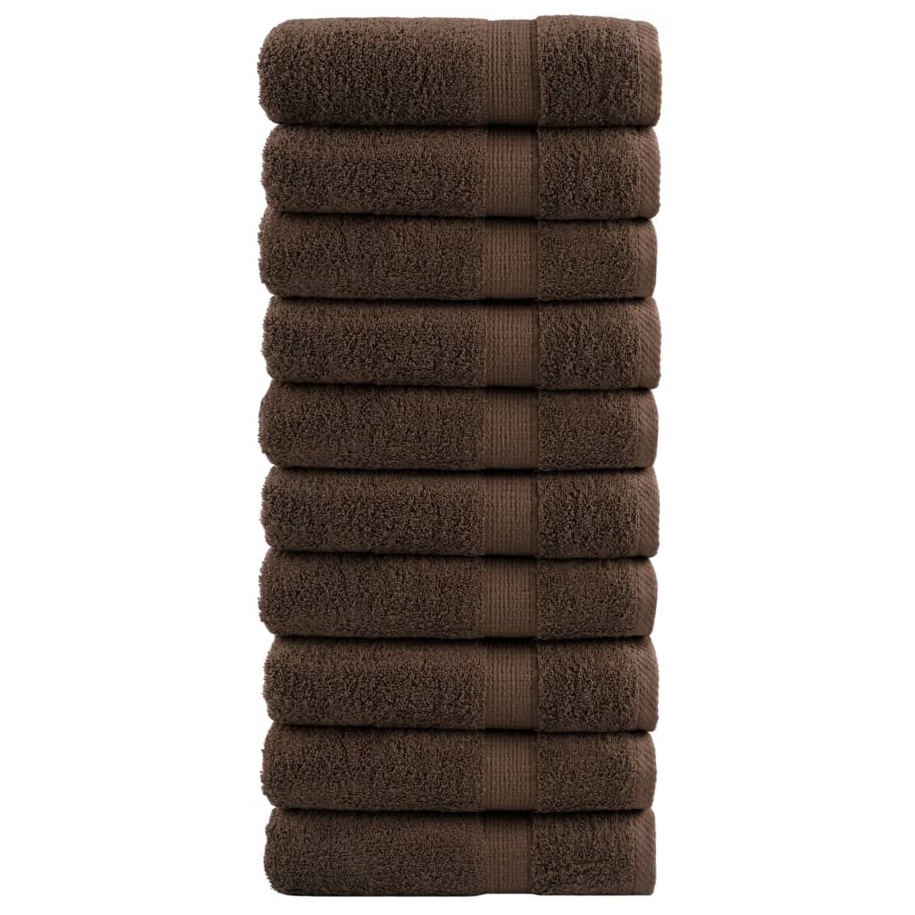 Premium Shower Towels "SOLUND" 10 pcs Brown 70x140 cm 600 gsm
