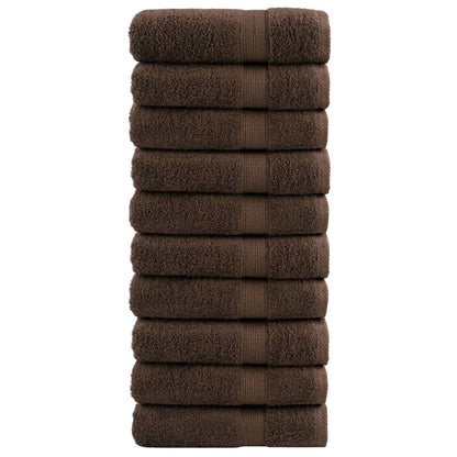 Premium Shower Towels "SOLUND" 10 pcs Brown 70x140 cm 600 gsm