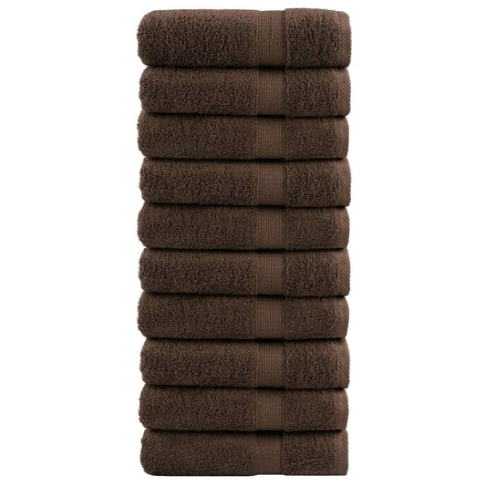 Premium Shower Towels "SOLUND" 10 pcs Brown 70x140 cm 600 gsm