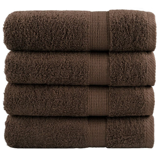 Premium Bath Towels "SOLUND" 4 pcs Brown 100x150 cm 600 gsm