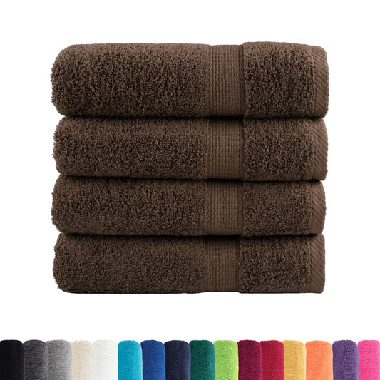 Premium Bath Towels "SOLUND" 4 pcs Brown 100x150 cm 600 gsm