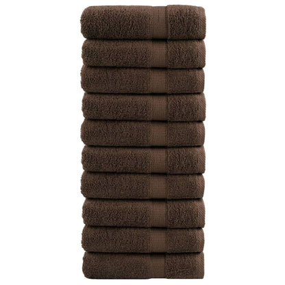 Premium Bath Towels "SOLUND" 10 pcs Brown 100x150 cm 600 gsm