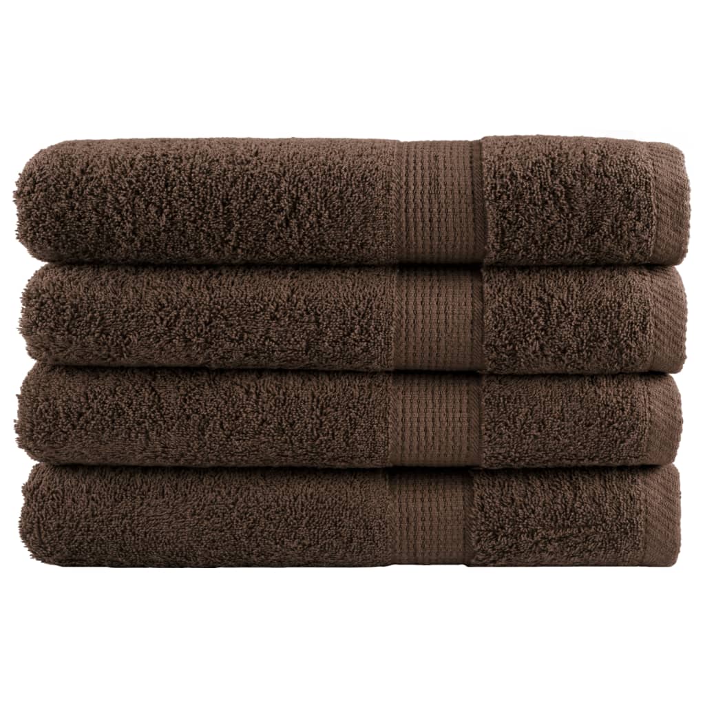 Premium Towels "SOLUND" 4 pcs Brown 100x200 cm 600 gsm