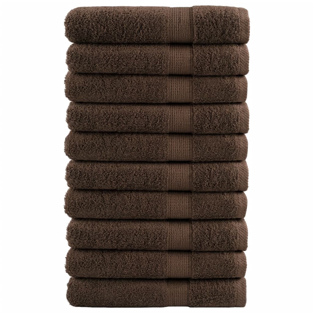 Premium Towels "SOLUND" 10 pcs Brown 100x200 cm 600 gsm
