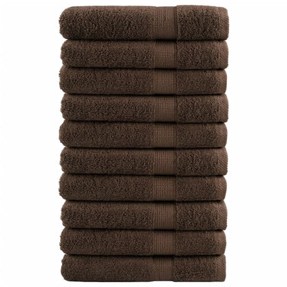 Premium Towels "SOLUND" 10 pcs Brown 100x200 cm 600 gsm