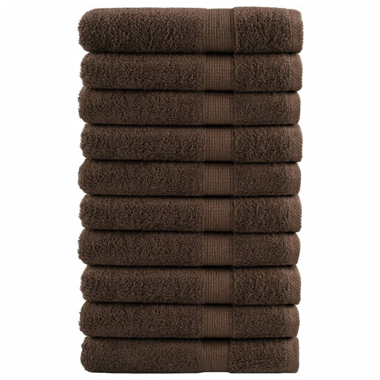 Premium Towels "SOLUND" 10 pcs Brown 100x200 cm 600 gsm