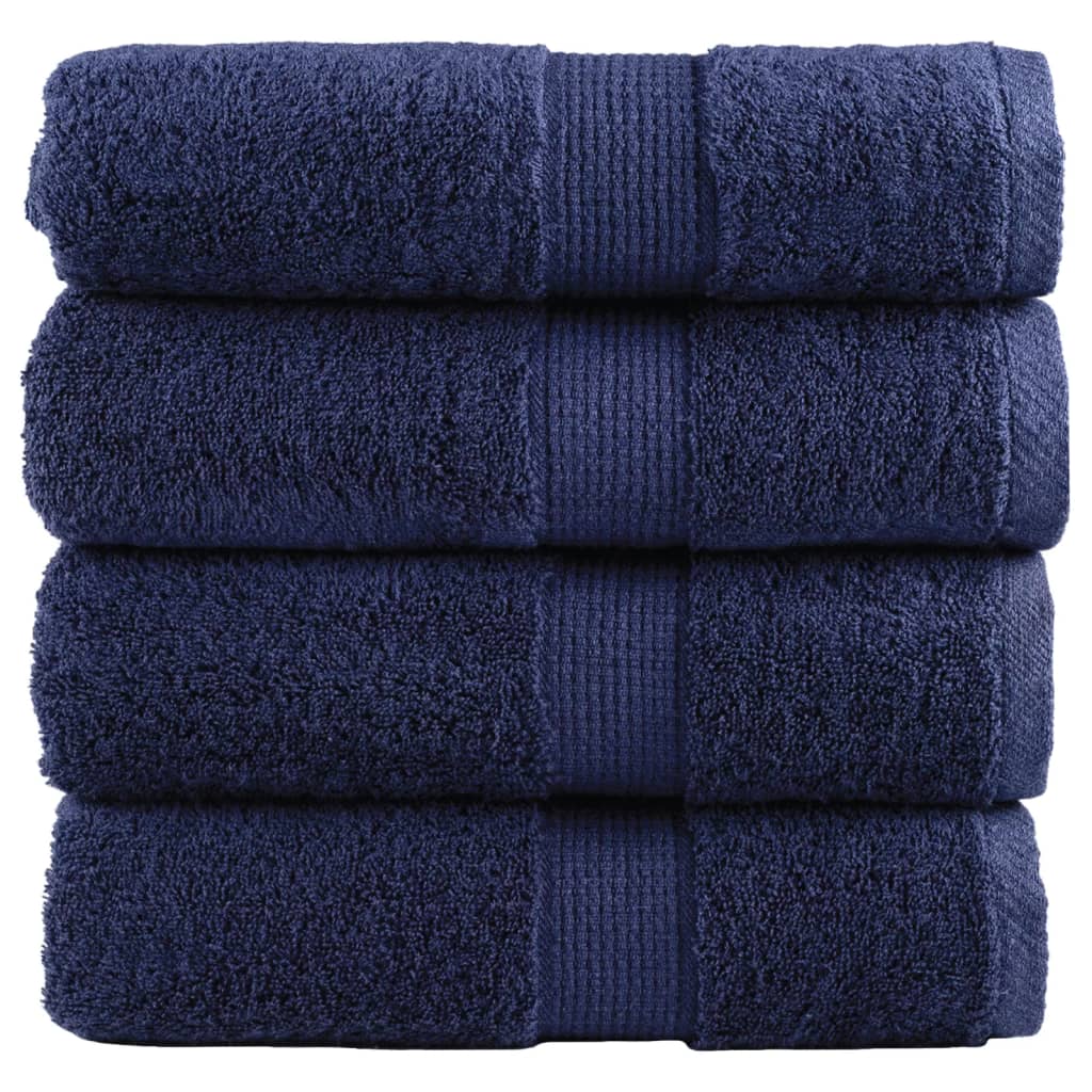 Premium Guest Towels "SOLUND" 4 pcs Navy Blue 30x50 cm 600 gsm