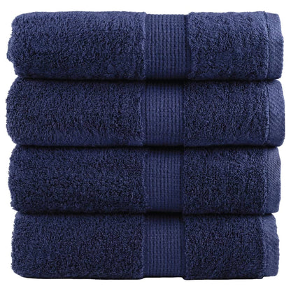 Premium Guest Towels "SOLUND" 4 pcs Navy Blue 30x50 cm 600 gsm