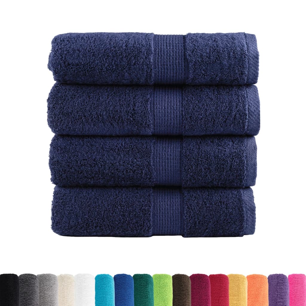 Premium Guest Towels "SOLUND" 4 pcs Navy Blue 30x50 cm 600 gsm