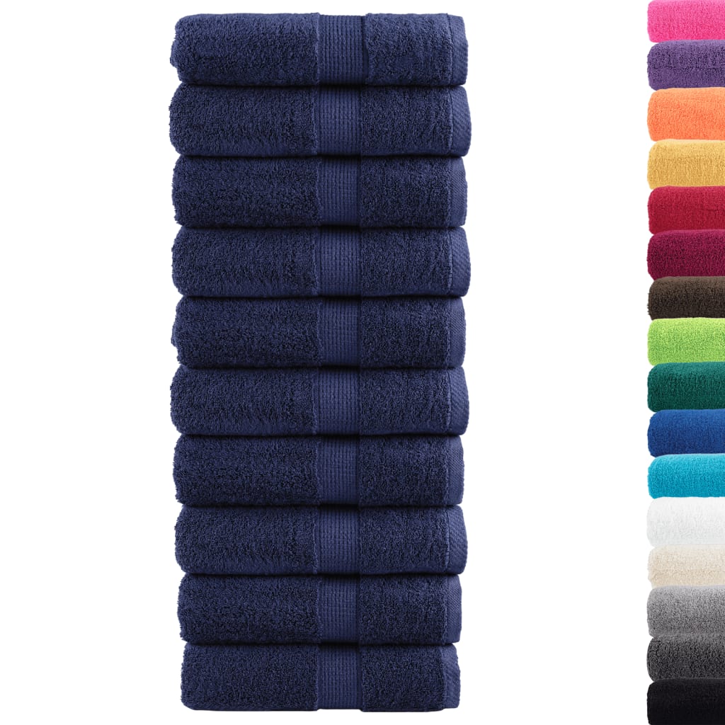 Premium Guest Towels "SOLUND" 10 pcs Navy Blue 30x50 cm 600 gsm