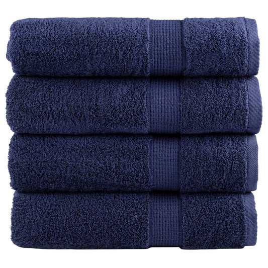 Premium Hand Towels "SOLUND" 4 pcs Navy Blue 50x100 cm 600 gsm
