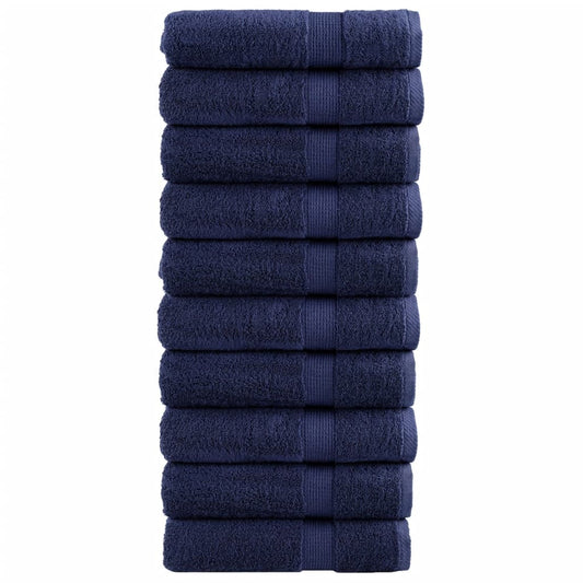 Premium Hand Towels "SOLUND" 10 pcs Navy Blue 50x100 cm 600 gsm