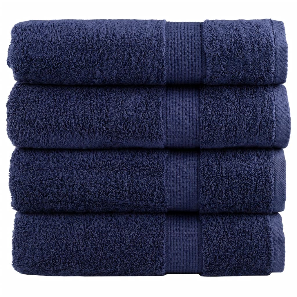 Premium Shower Towels "SOLUND" 4 pcs Navy Blue 70x140 cm 600 gsm