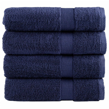 Premium Shower Towels "SOLUND" 4 pcs Navy Blue 70x140 cm 600 gsm